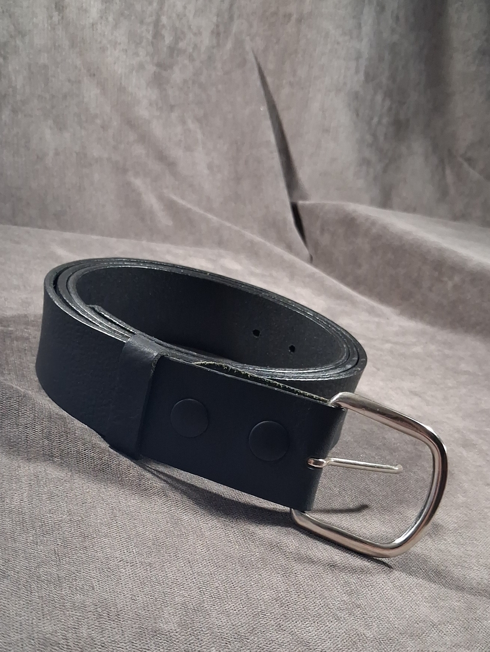 Pip Robins Accessories Textured Black Leather Belt NEW Size 48 *Removable Buckle